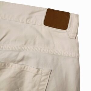 Peter Millar Pants Mens 40 x 32 White Pima Cotton Stretch Flat Front 5 Pocket
